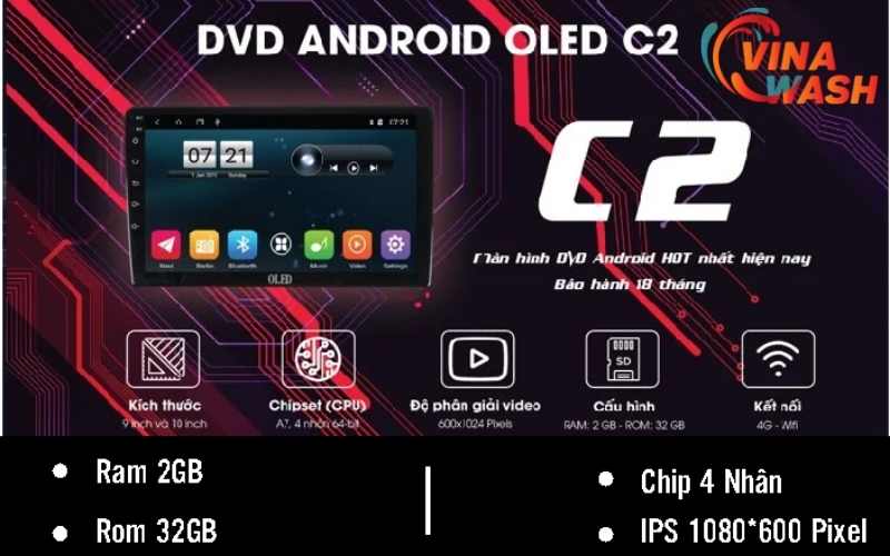  Màn hình ô tô Oled DVD C2 