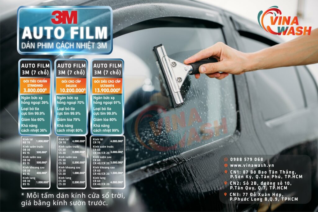 bảng giá dán film cách nhiệt 3m cho xe 7 chỗ