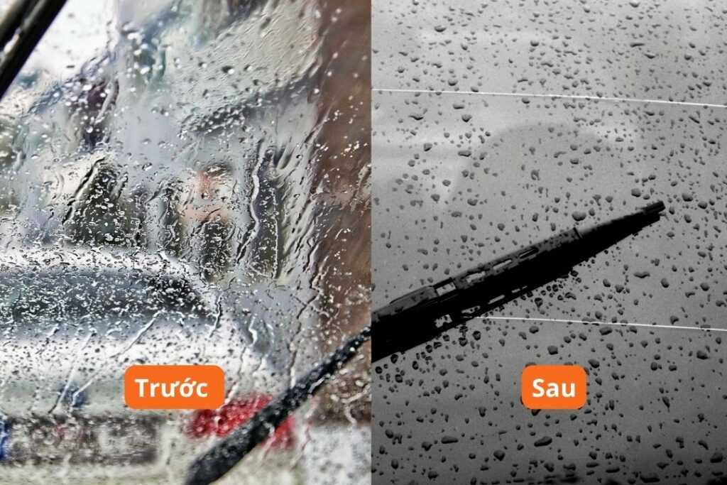 Trước và sau khi phủ ceramic kính lái ô tô